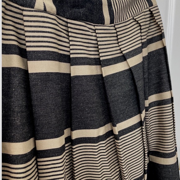 Anthropologie‎ Moulinette Soeurs Pleated Striped Midi Skirt Sz2 Academia Preppy - Picture 2 of 8